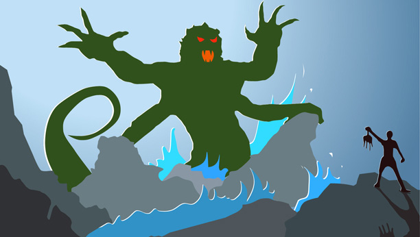 This is a stylize rendition of the mythical beast, the Kracken