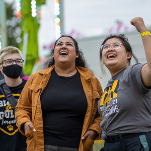 UMBC students celebrating