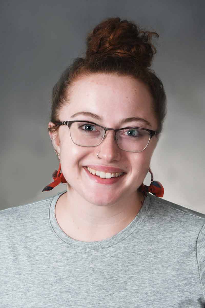 A three-quarters portrait of Abby